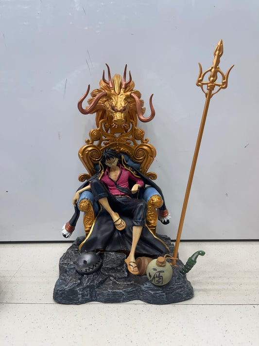 ONEPIECE : Strawhat Luffy sitting on thrones Action Figure